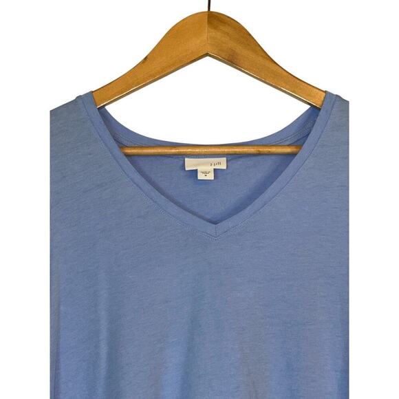J. Jill Women's Pleat-Back Eyelet Cotton Modal V-Neck Pullover Top Size M Blue - Picture 5 of 9